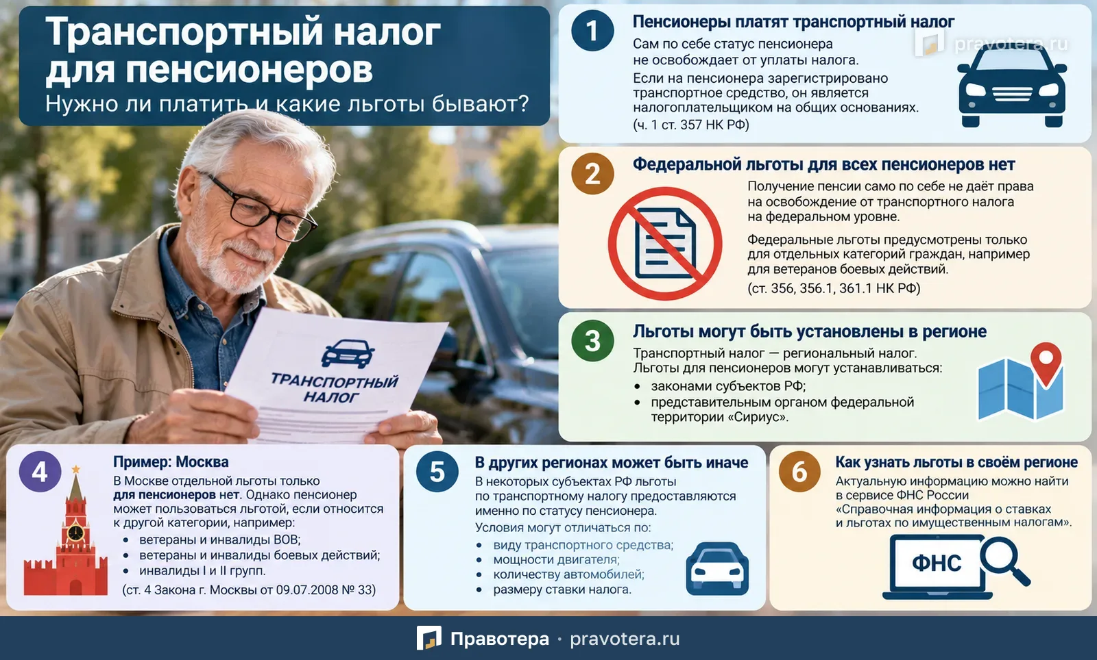 Транспортный налог для пенсионеров: нужно ли платить и какие льготы бывают