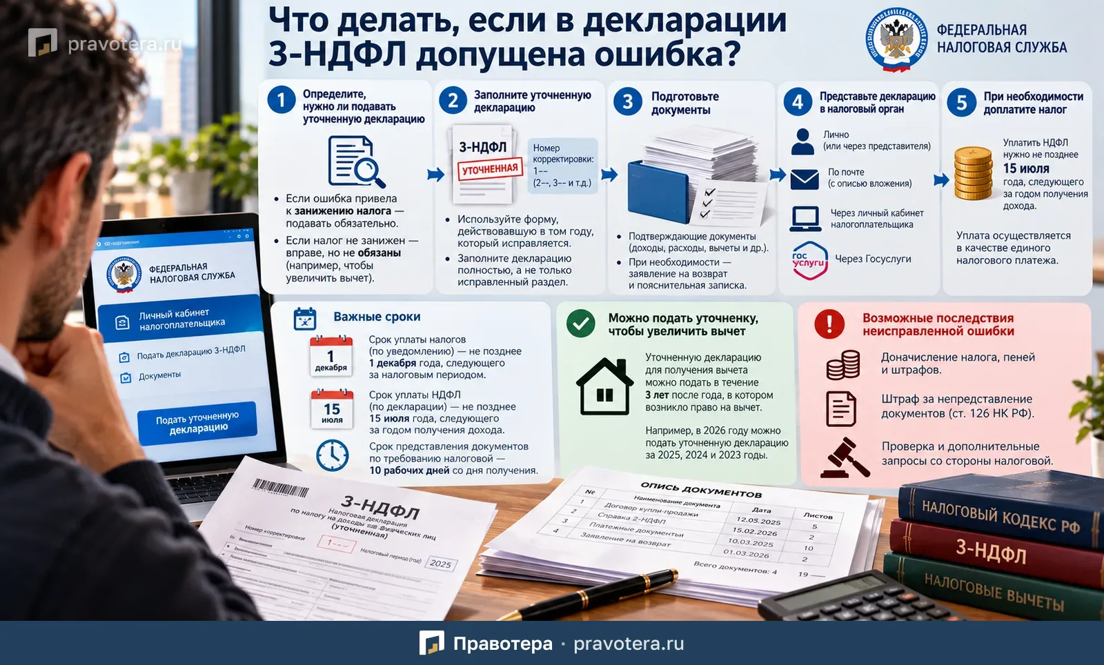 Что делать, если в декларации 3-НДФЛ нашли ошибку
