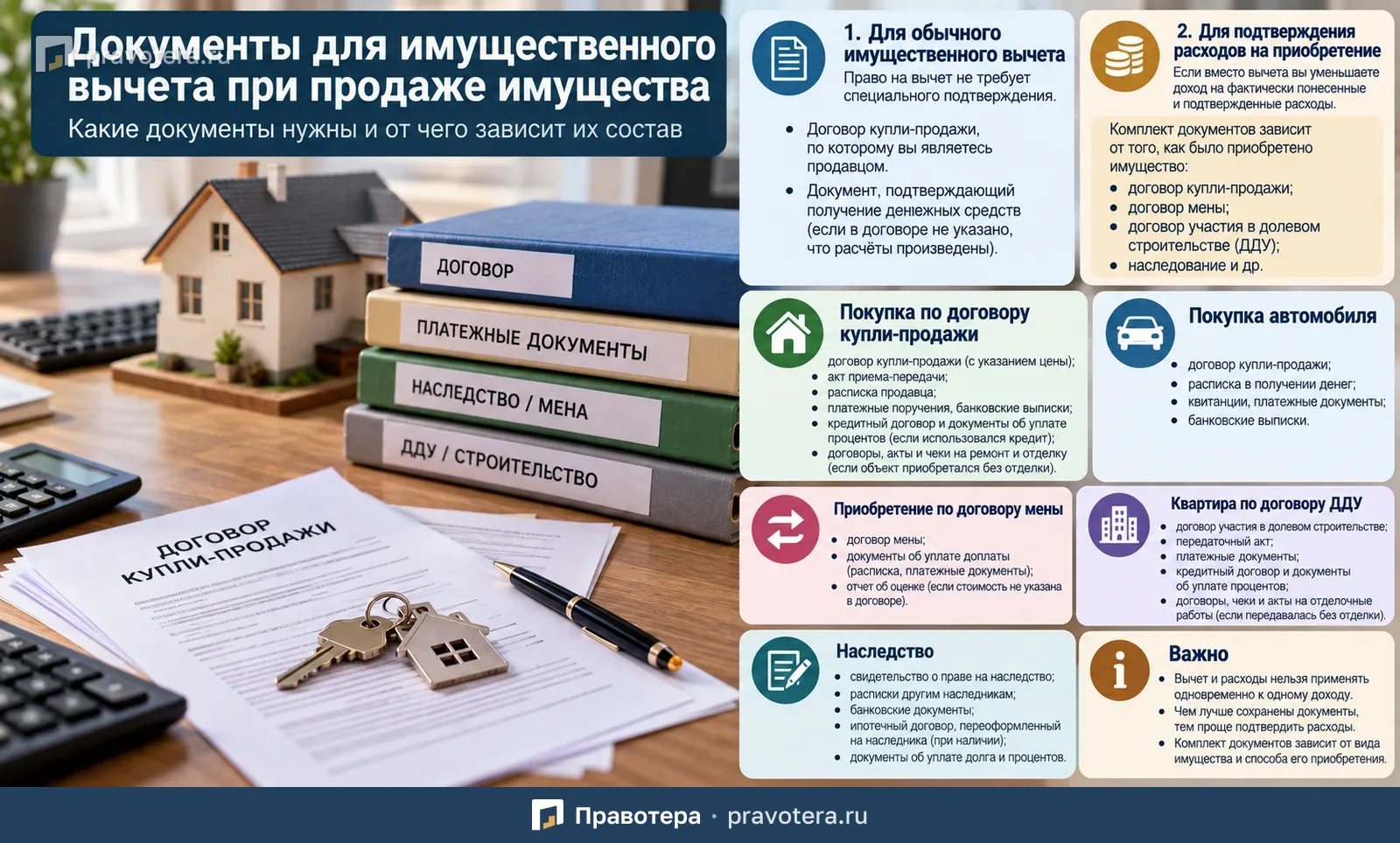Документы для имущественного вычета при продаже имущества: что нужно приложить к 3-НДФЛ