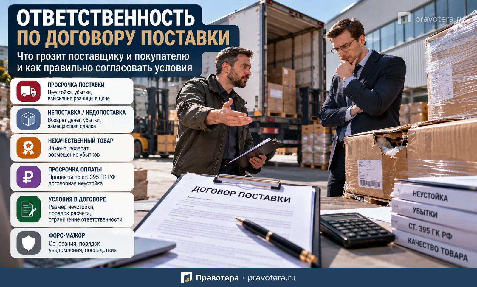 Ответственность по договору поставки: что грозит поставщику и покупателю