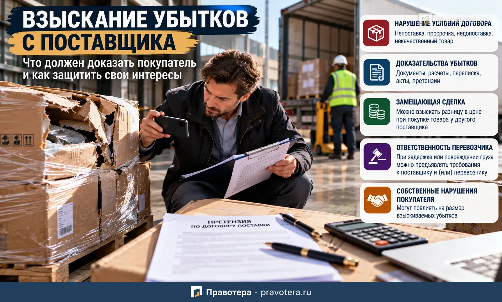 Как покупателю взыскать убытки с поставщика за нарушение договора поставки