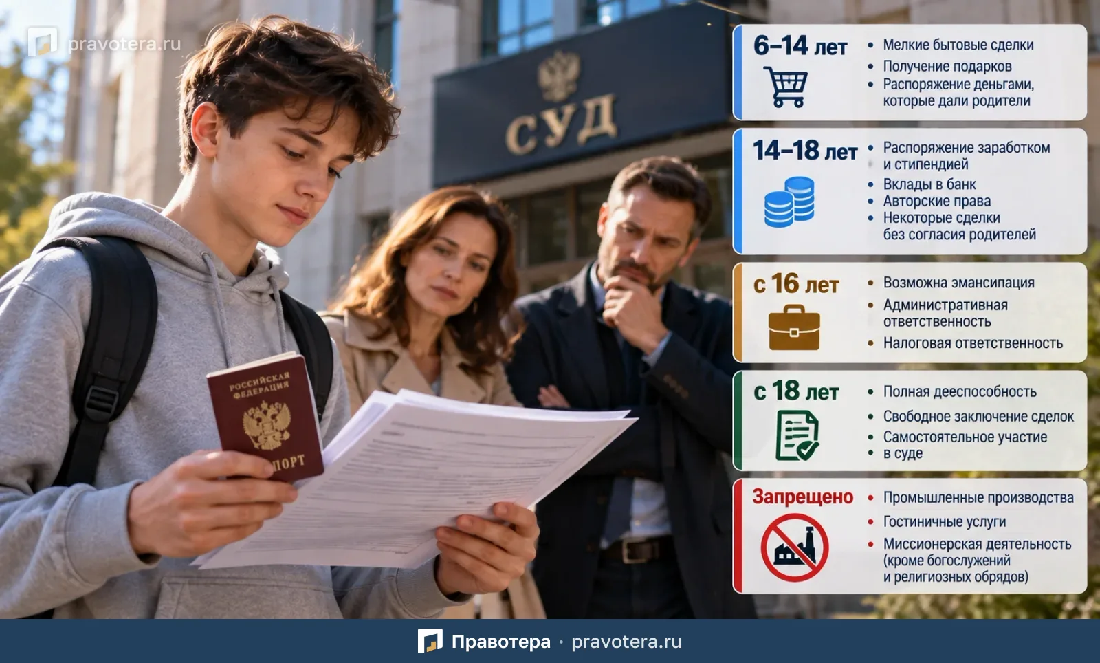 Дееспособность несовершеннолетних: что ребенок может делать самостоятельно и когда отвечают родители
