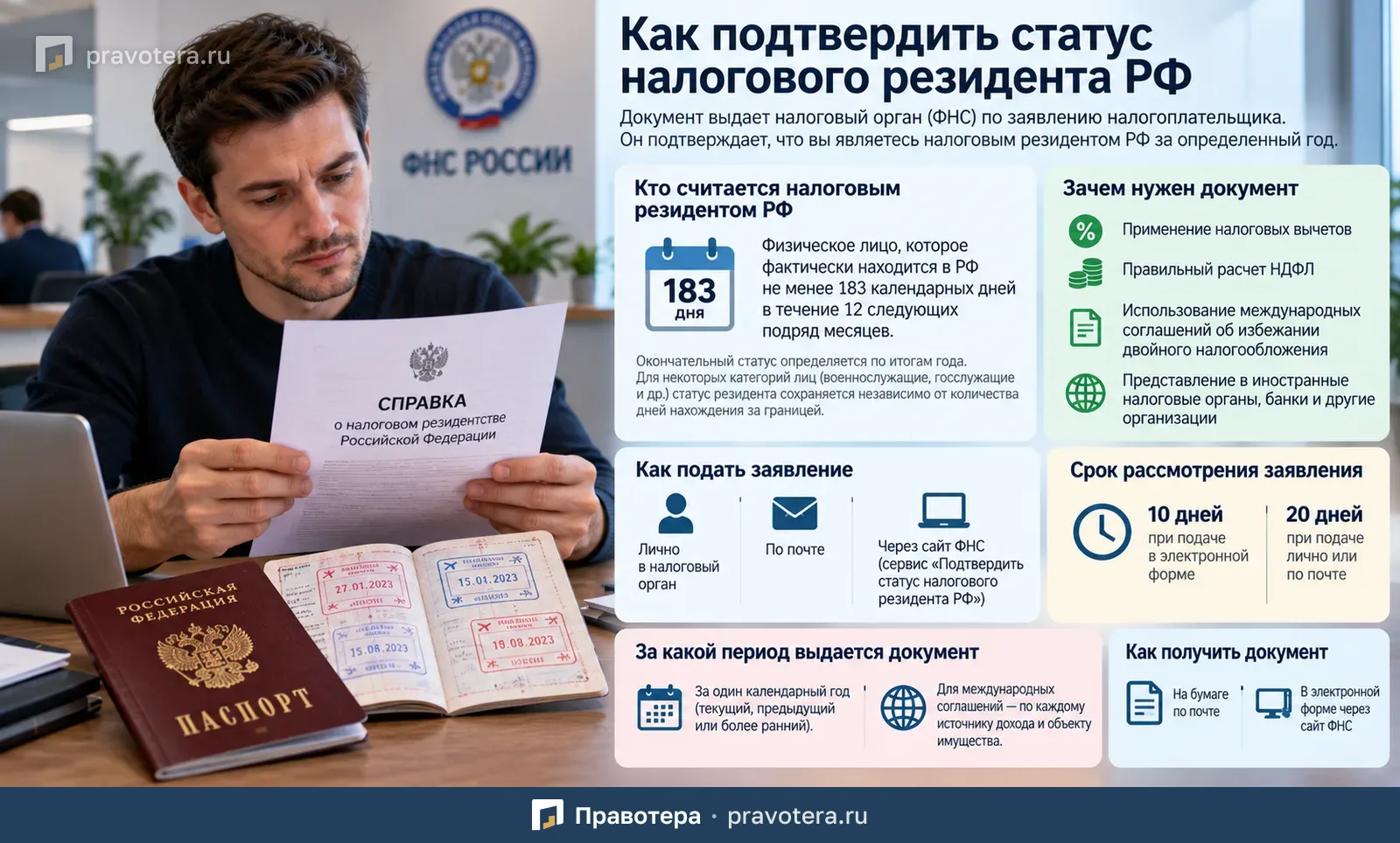 Как подтвердить статус налогового резидента РФ: порядок, сроки и необходимые документы