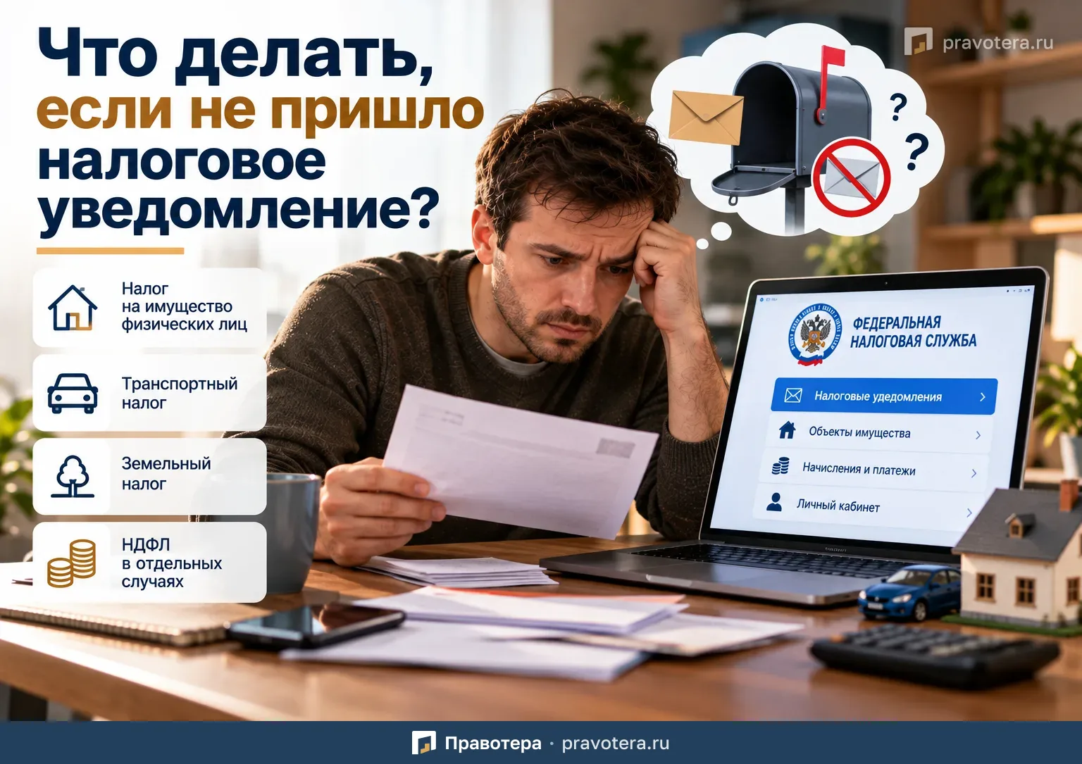 Что делать, если не пришло налоговое уведомление