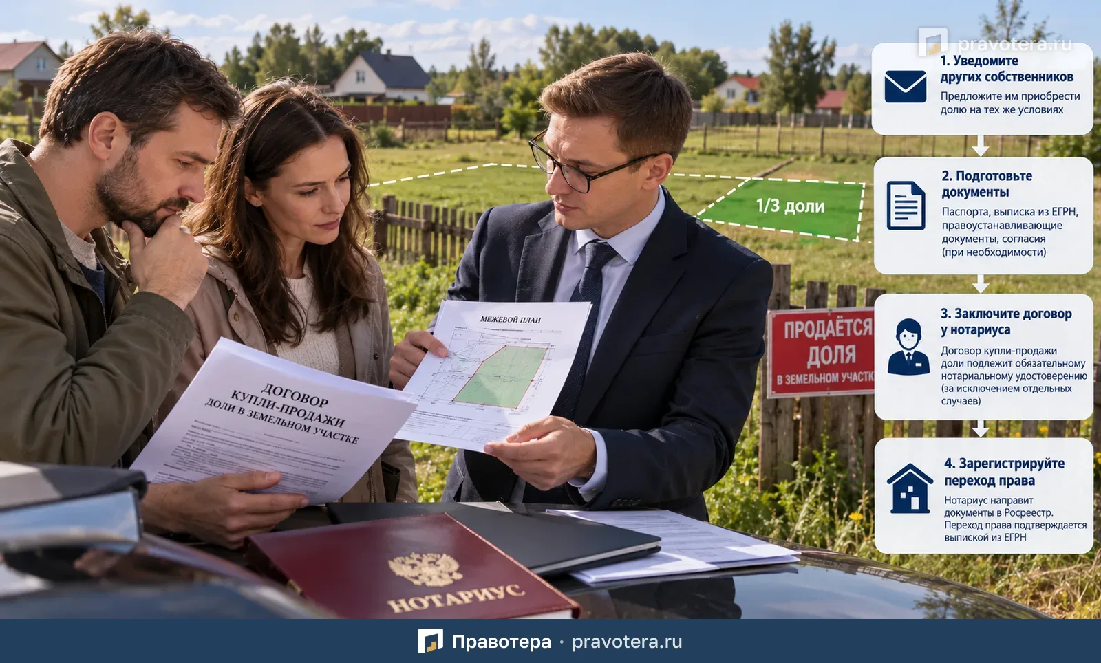 Продажа доли в земельном участке: как оформить сделку и не нарушить права других собственников