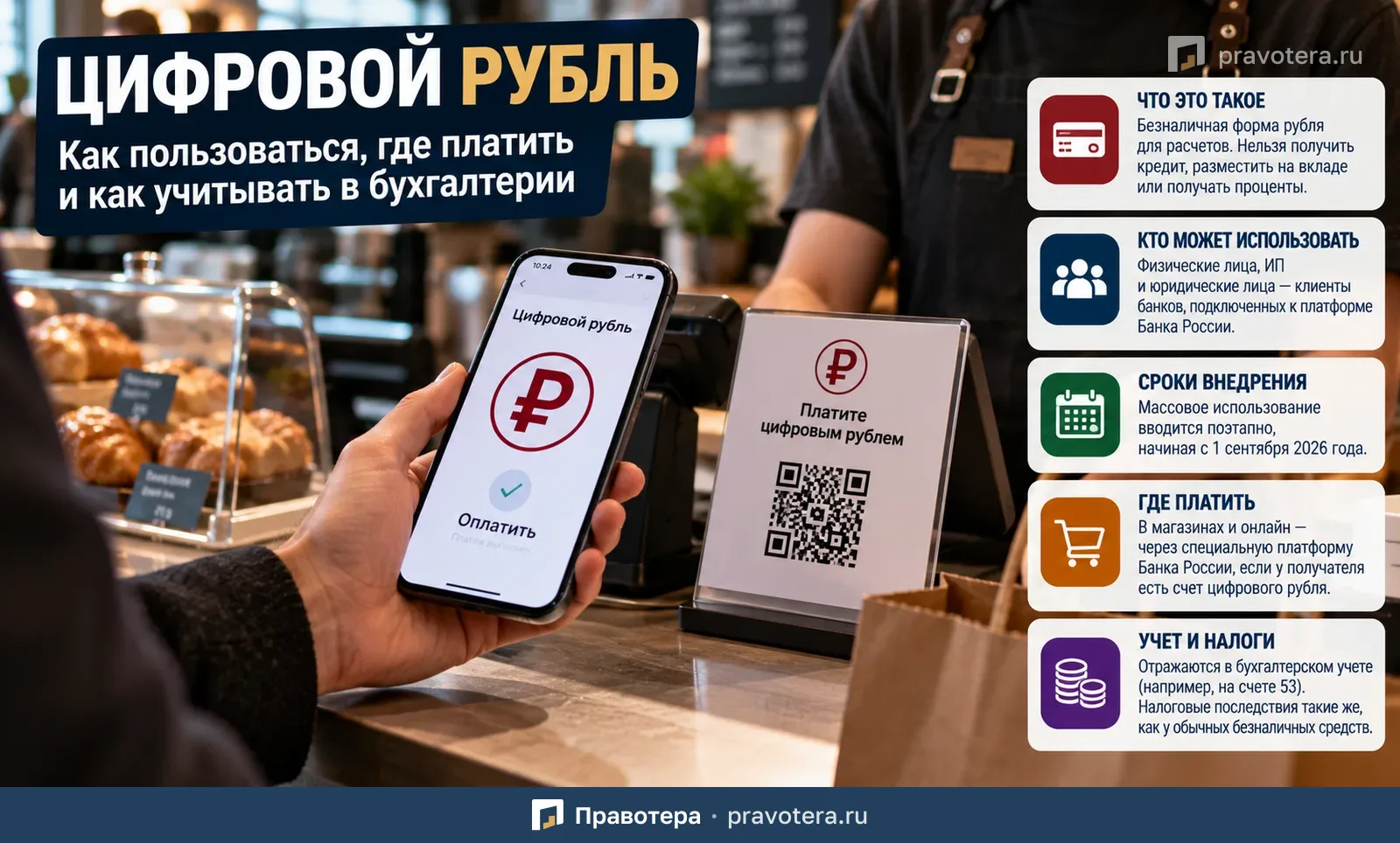 Цифровой рубль: как им пользоваться, оплачивать покупки и учитывать операции